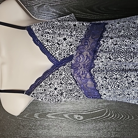 πππππ’π₯ $ππ Marilyn Monroe blue navy and white geometrical chemise New - Picture 4 of 12